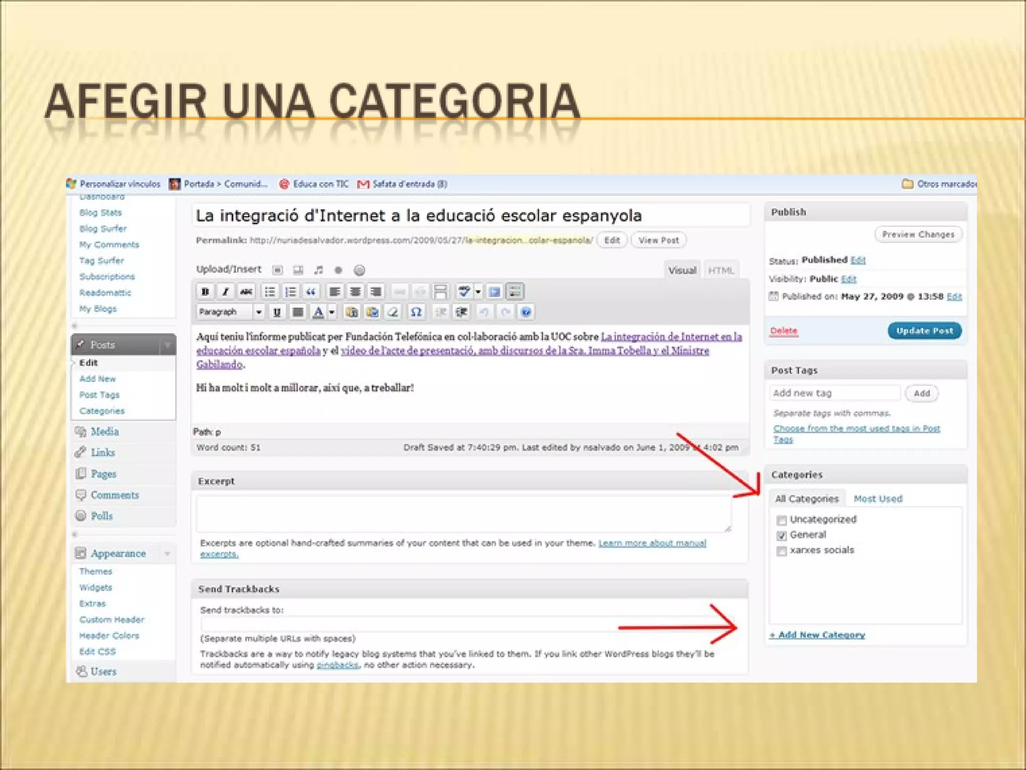 Crear Un Bloc Amb Wordpress