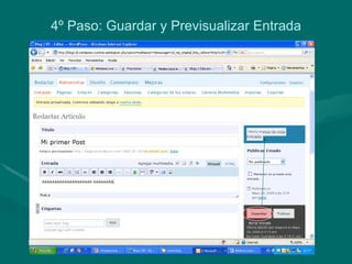 4º Paso: Guardar y Previsualizar Entrada 