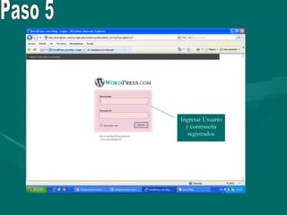 Paso 5 Ingresar Usuario y contraseña registrados 
