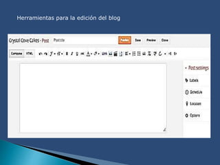 Herramientas para la edición del blog
 
