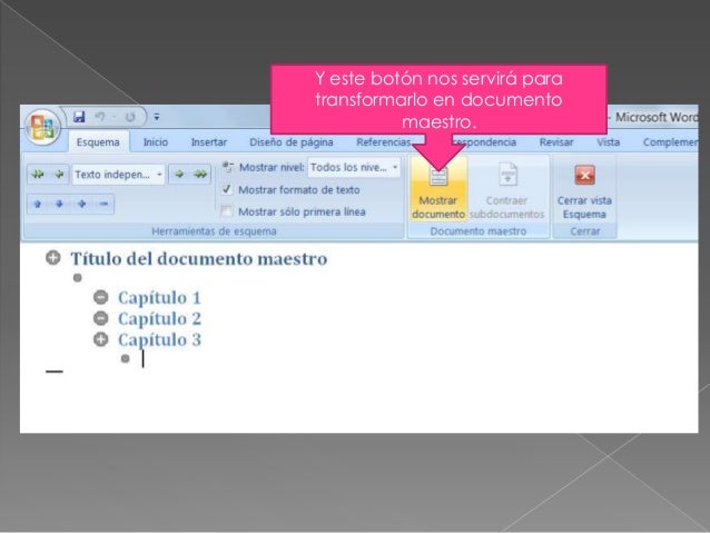 Crear un documento maestro