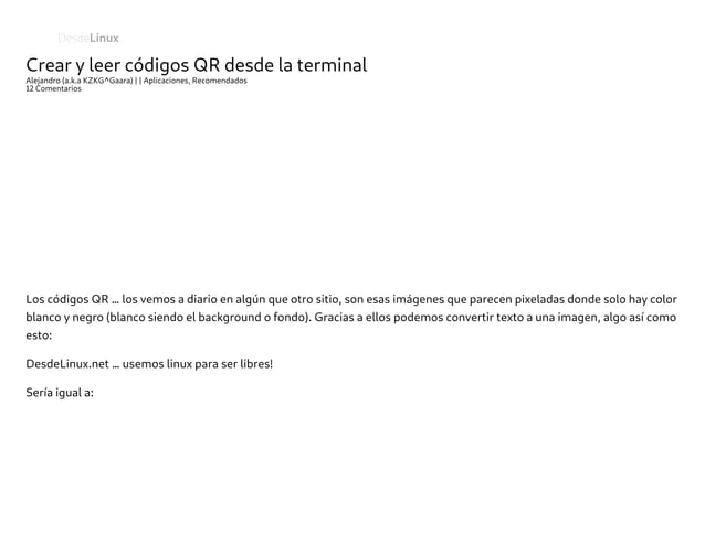 Crear y leer códigos qr desde el terminal desde linux | PPT