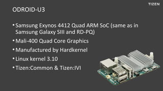 ODROID-U3
●
Samsung Exynos 4412 Quad ARM SoC (same as in
Samsung Galaxy SIII and RD-PQ)
●
Mali-400 Quad Core Graphics
●
Ma...