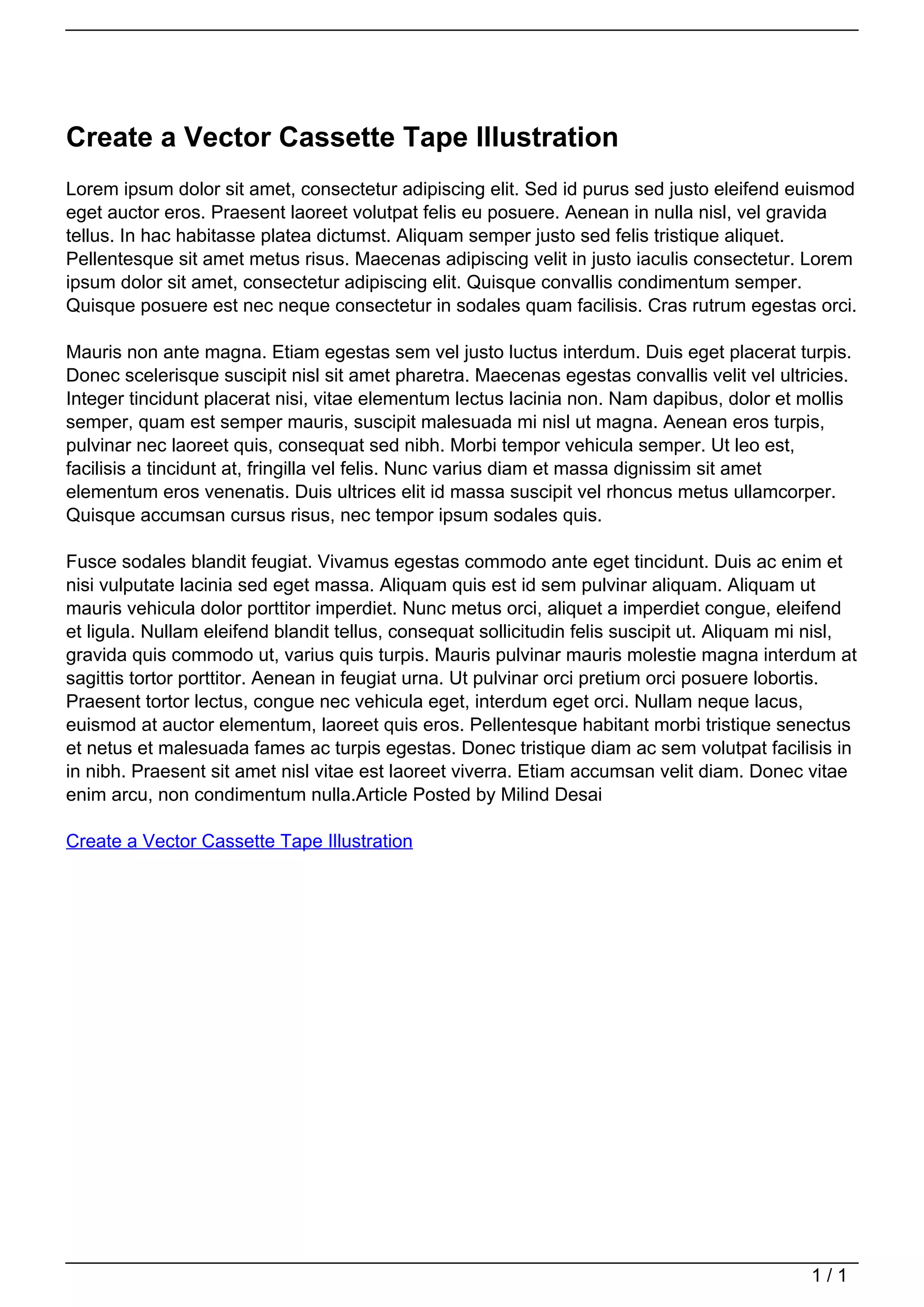 Create a Vector Cassette Tape Illustration | PDF