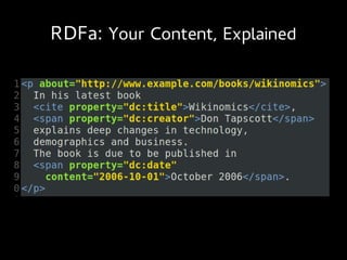 RDFa: Your Content, Explained
 
