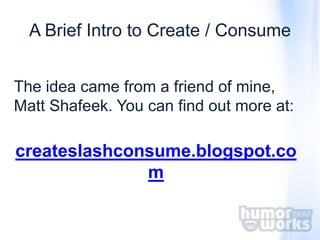 Create Consume Analysis | PPTX