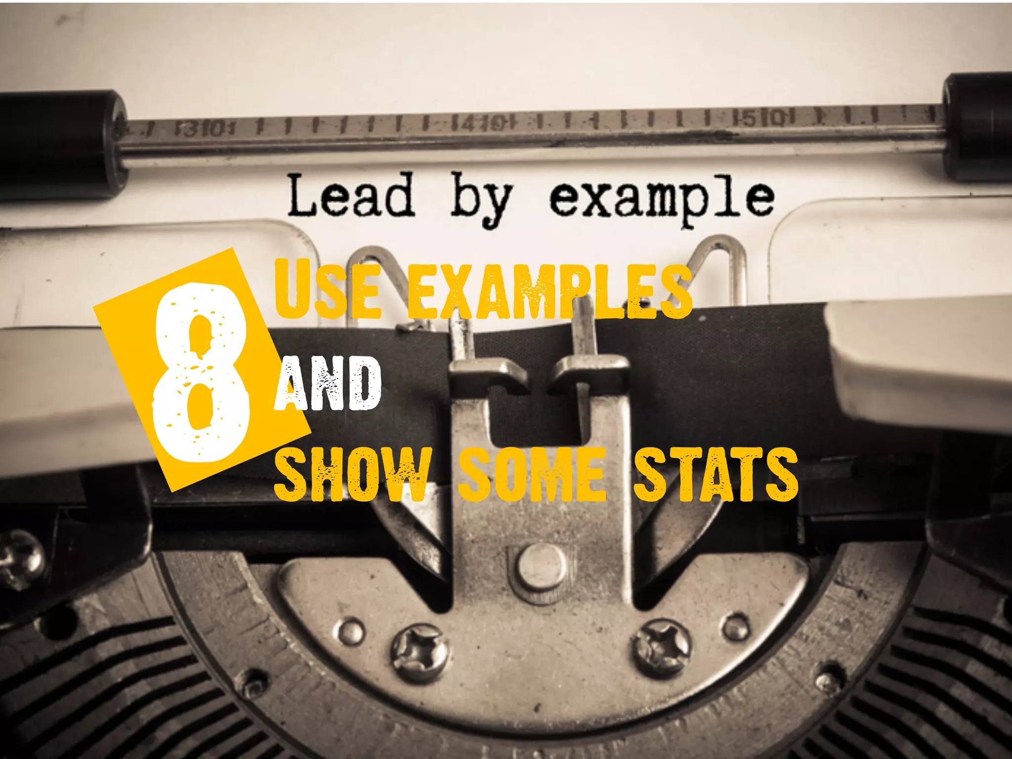 8
Use examples
and
show some stats
 