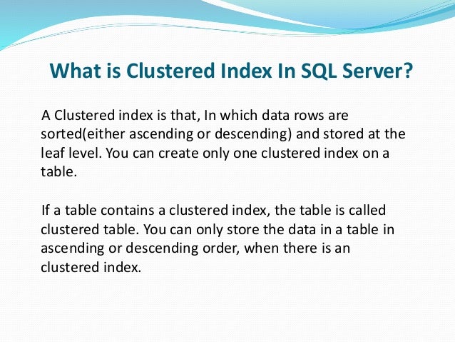 Know How to Create a Clustered Index In SQL Server Using SSMS