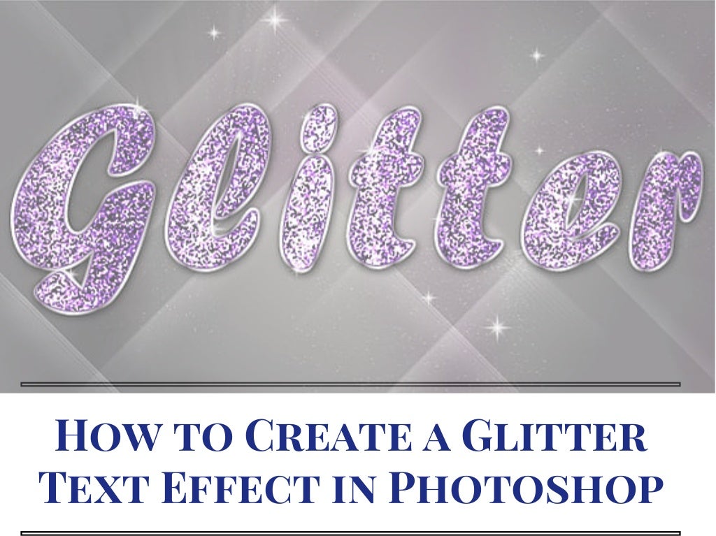 How to Create a Glitter Text Effect in