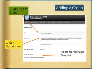 3. Mark Privacy   Adding a Group


4. Set Page
Creation Setting




5. Decide which
group members
are allowed to
create re...