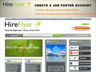 CREATE A JOB POSTER ACCOUNT ,[object Object],[object Object]