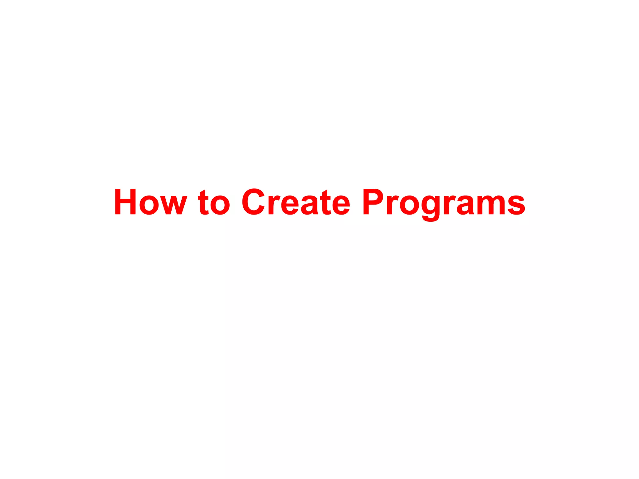 Create and analyse programs | PPT | Programming Languages | Computing