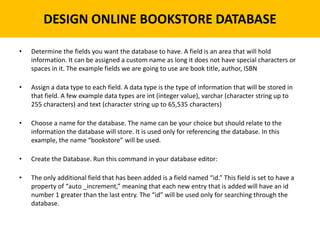 Create an online bookstore | PPTX