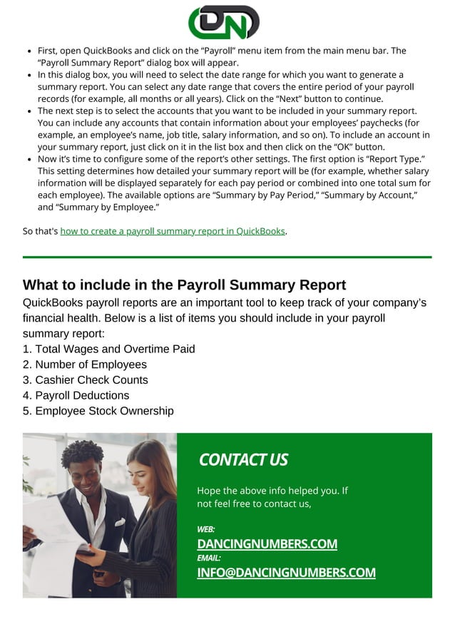 Create a Payroll Summary Report in QuickBooks.pdf