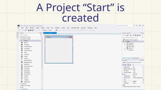 A Project “Start” is
created
 