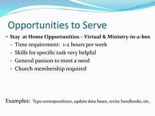 Create a servant led ministry through equipping the [autosaved] | PPTX