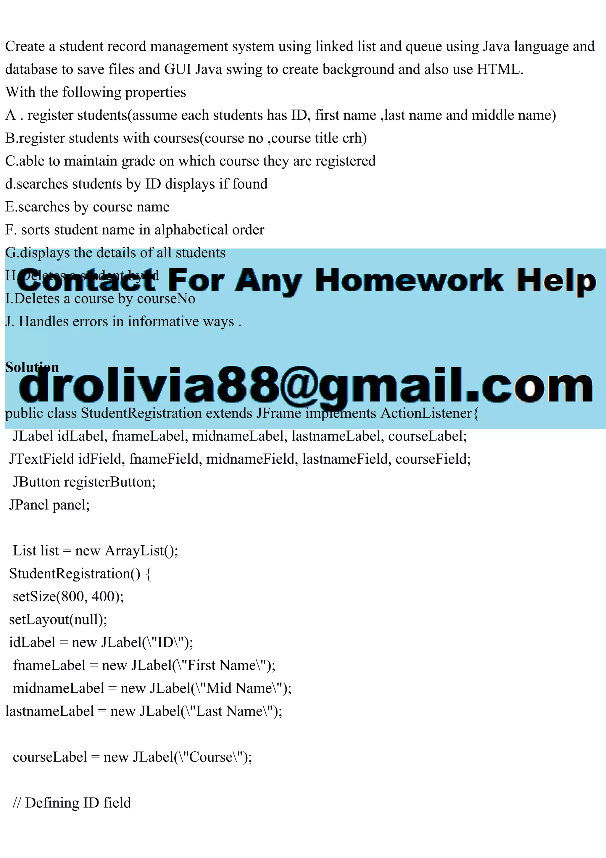Create a student record management system using linked list and queu.pdf