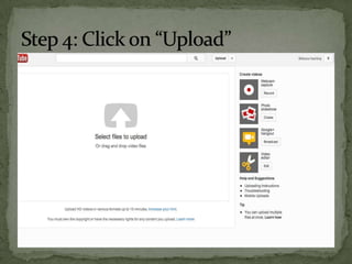 Create a youtube video