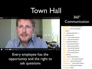 Town Hall
                                  360°
                               Communication




  Every employee has the
opportunity and the right to
       ask questions
 