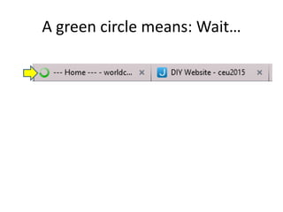 A green circle means: Wait…
 