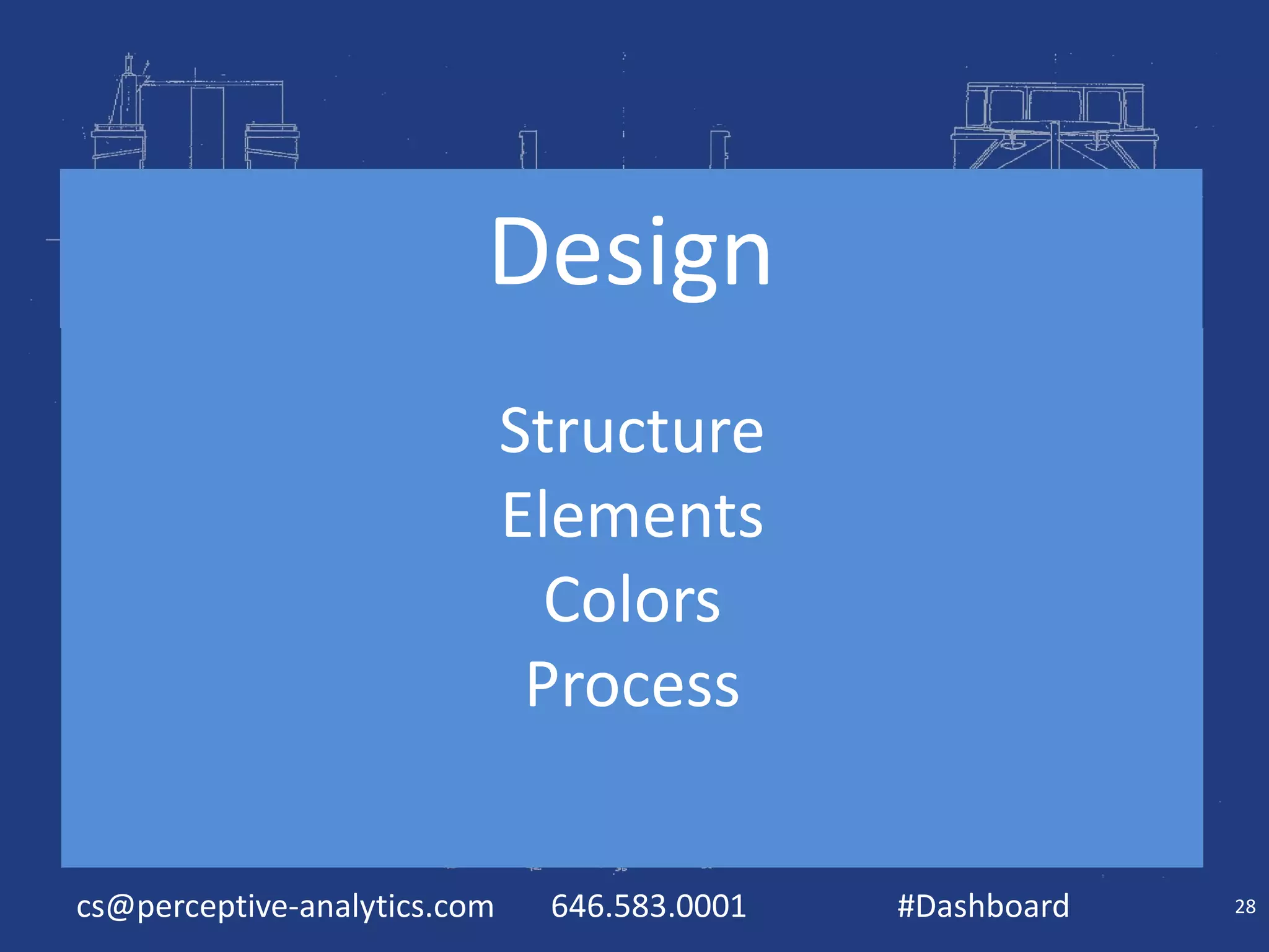 Design
Structure
Elements
Colors
Process
cs@perceptive-analytics.com

646.583.0001

#Dashboard

28

 