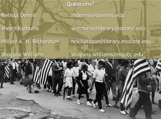 Created Equal: Civil Rights Outreach @ Mississippi Academic Libraries