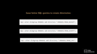 Issue below SQL queries to create directories:
 