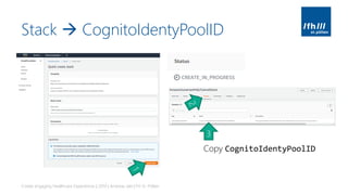 Stack → CognitoIdentyPoolID
Create engaging Healthcare Experiences | 2019 | Andreas Jakl | FH St. Pölten
3
Copy CognitoIdentyPoolID
 
