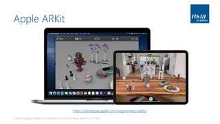 Apple ARKit
Create engaging Healthcare Experiences | 2019 | Andreas Jakl | FH St. Pölten
https://developer.apple.com/augmented-reality/
 