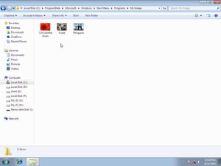 Create folder in start Menu in Windows 7