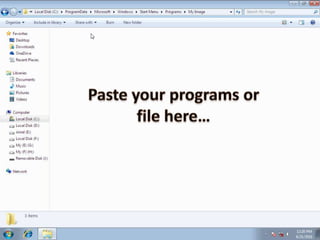 Create folder in start Menu in Windows 7