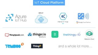 Azure 
IoT Hub
and a whole lot more…
Makestro Cloud
IoT Cloud Platform
 