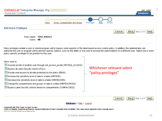 Dr.GIRIJA NARASIMHAN 25
Whichever relevant select
“policy privileges”
 