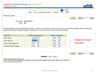 Dr.GIRIJA NARASIMHAN 26
Enable the Audit
operation
 