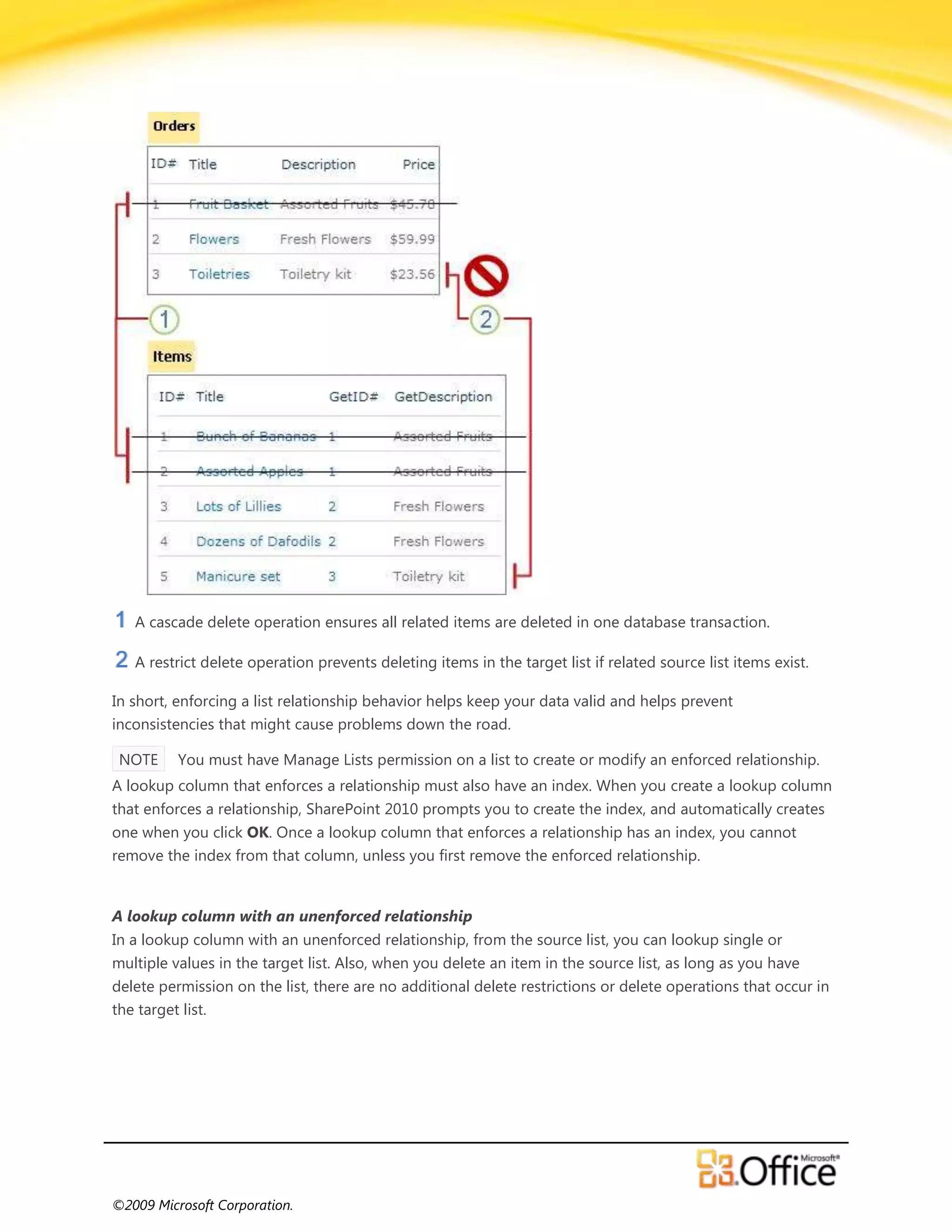 Create List Relationships by Using Unique and Lookup Columns ...