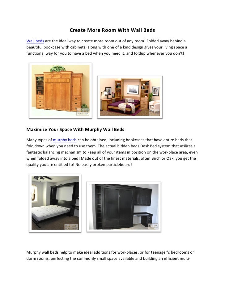 Create More Room With Wall Beds