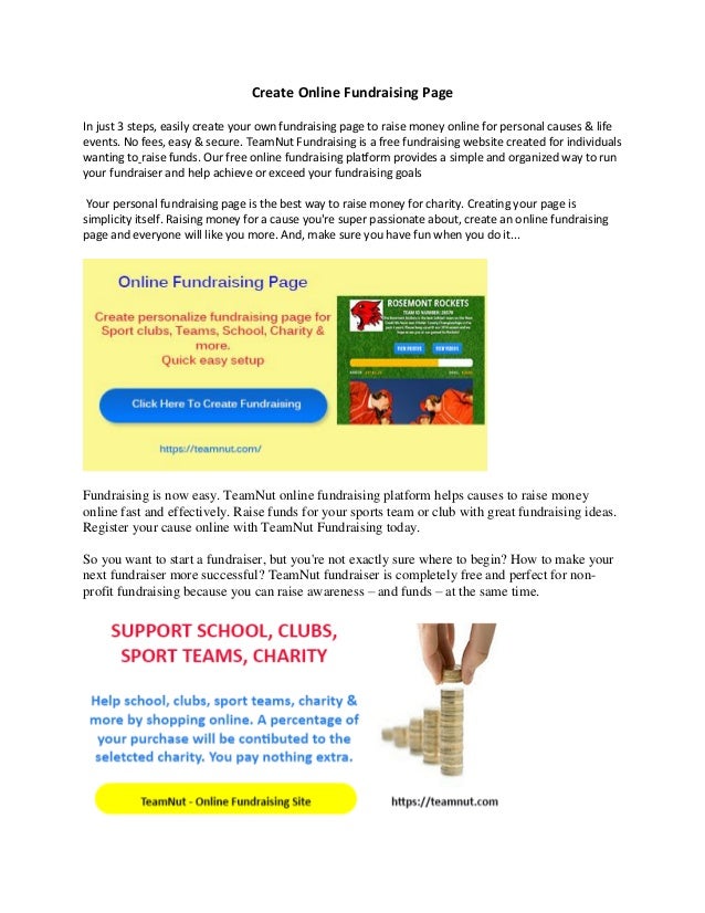 Create online fundraising page