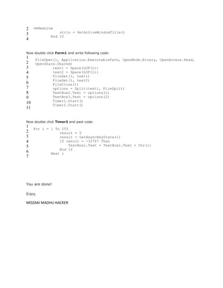 Create our own keylogger | DOCX
