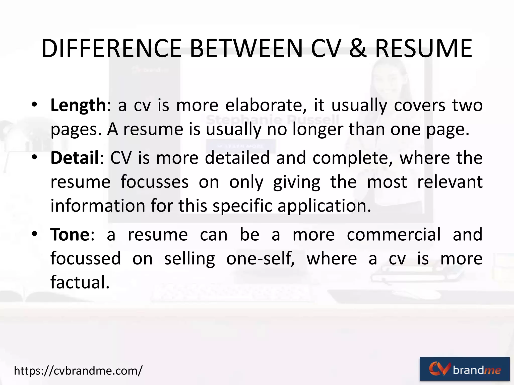 Difference Between CV and Resume - Difference Between CV And Resume CVBrandMe 3 2048 