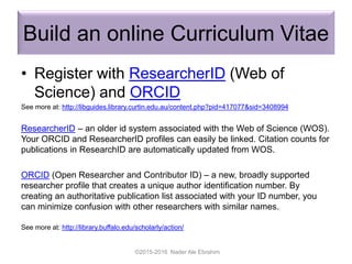Create and maintain an up-to-date ResearcherID profile | PDF