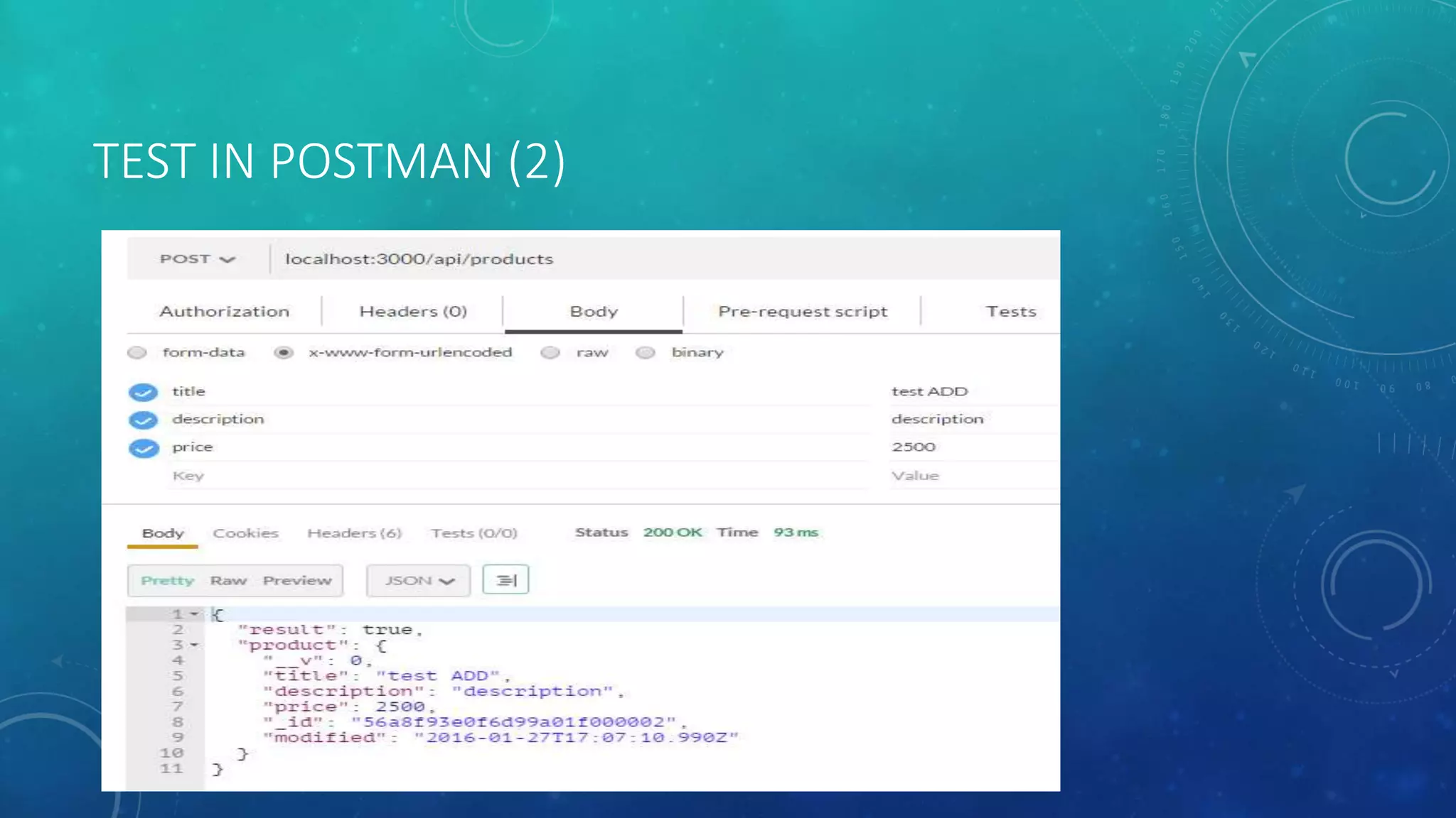 TEST IN POSTMAN (2)
 