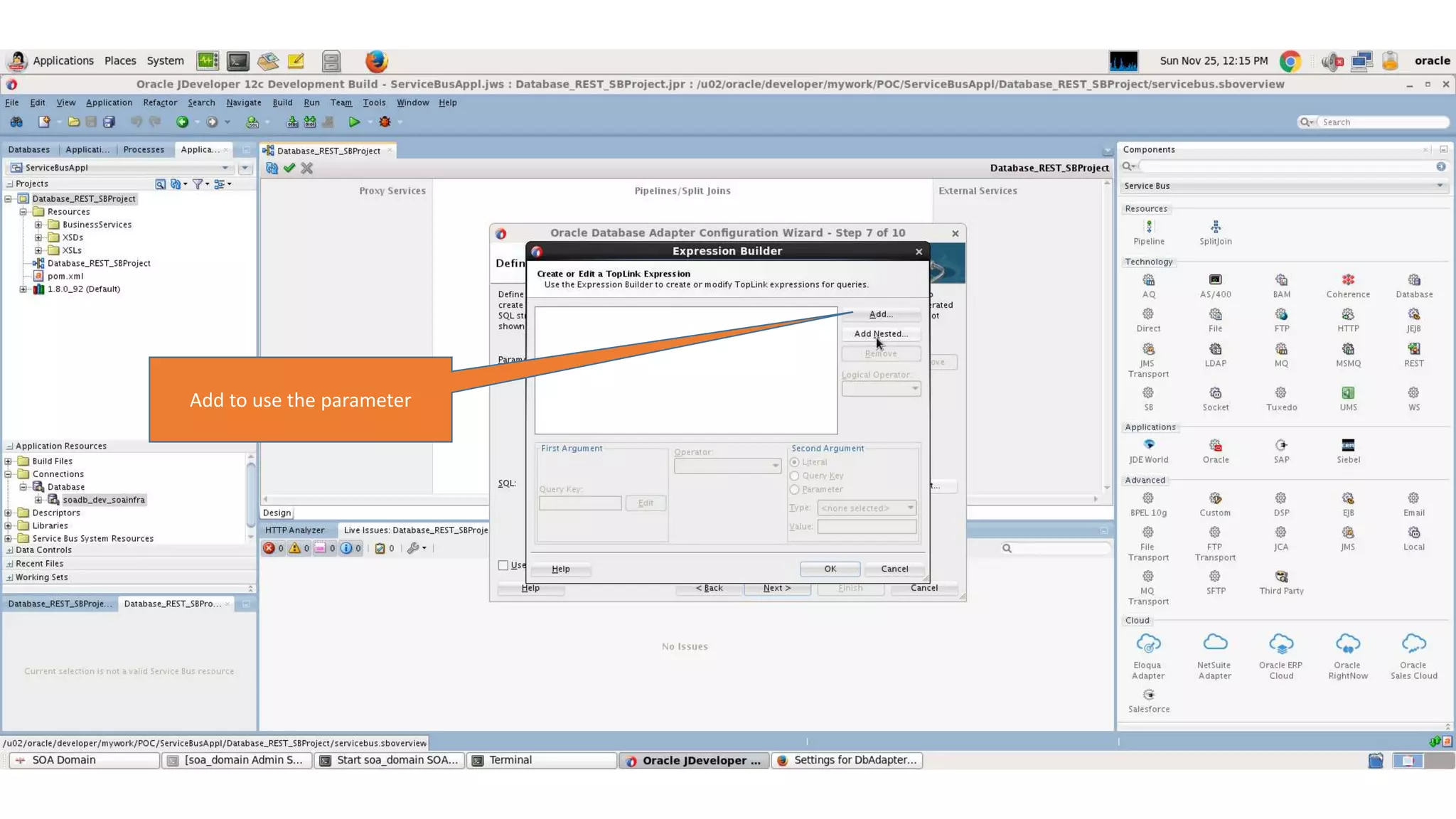 Add to use the parameter 