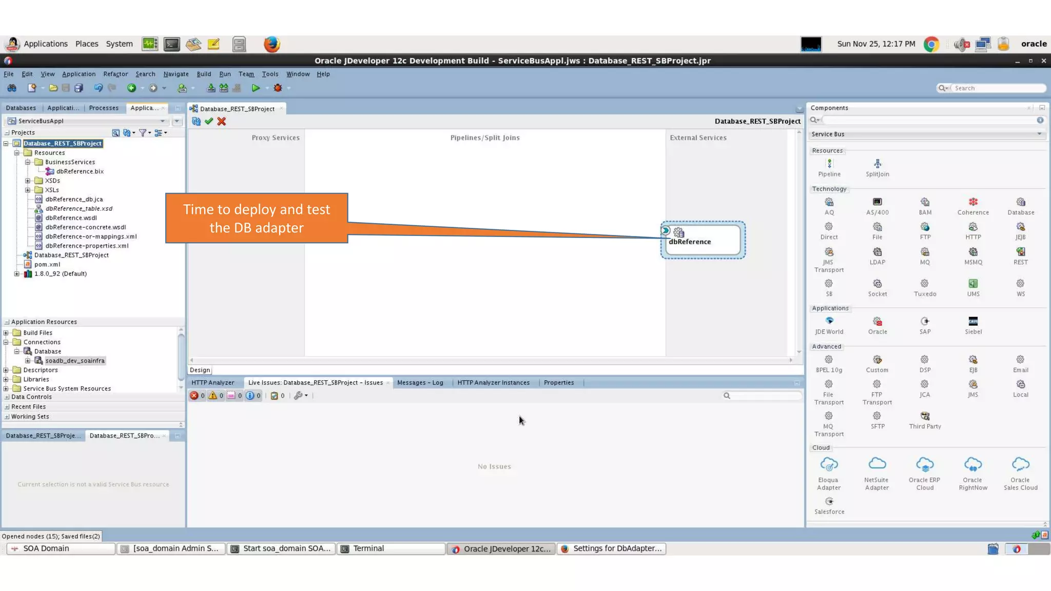 Time to deploy and test the DB adapter 