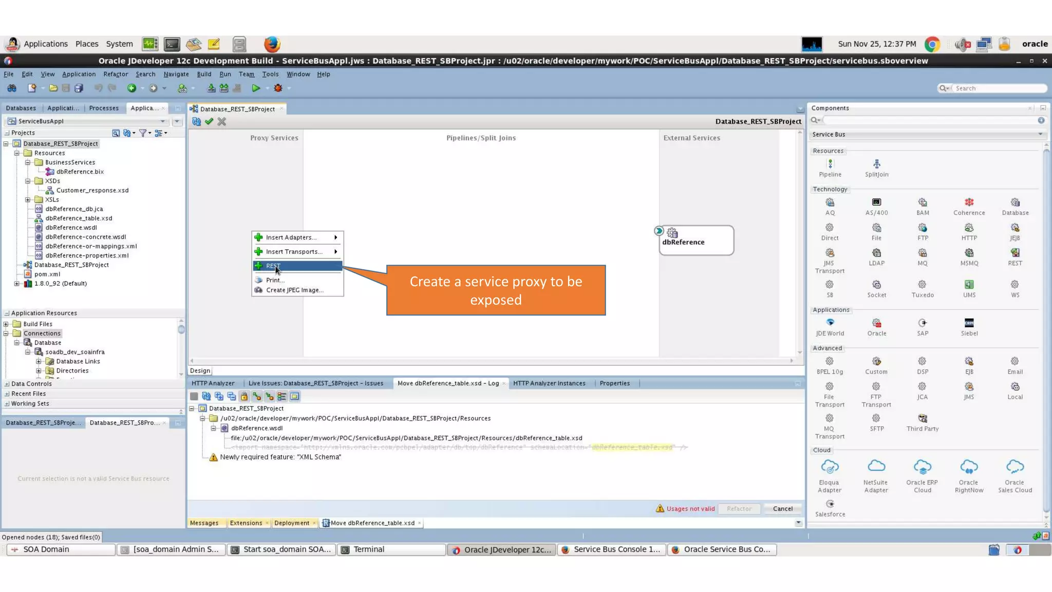 Create a service proxy to be exposed 