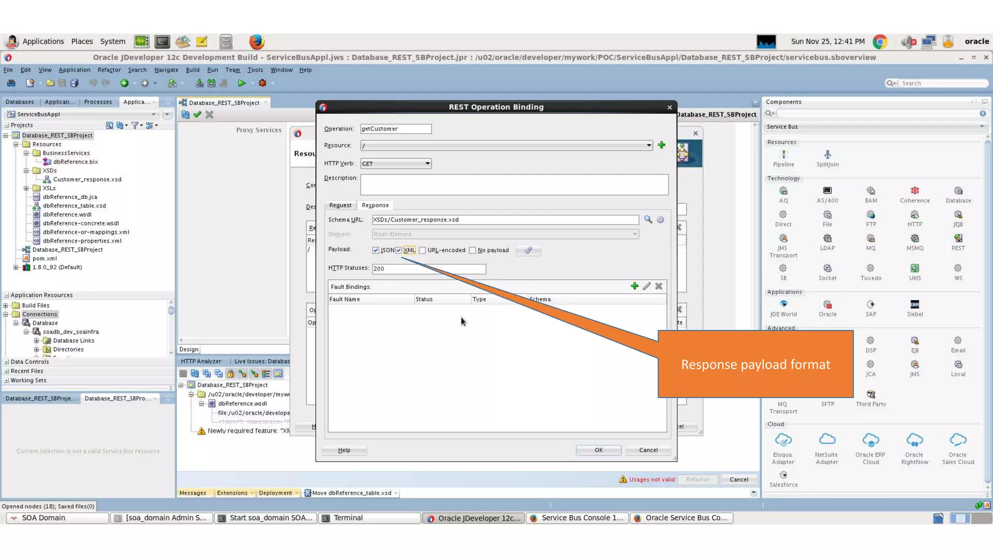 Response payload format 