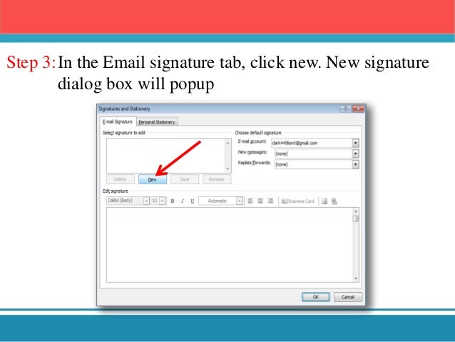 add signature on emails in outlook