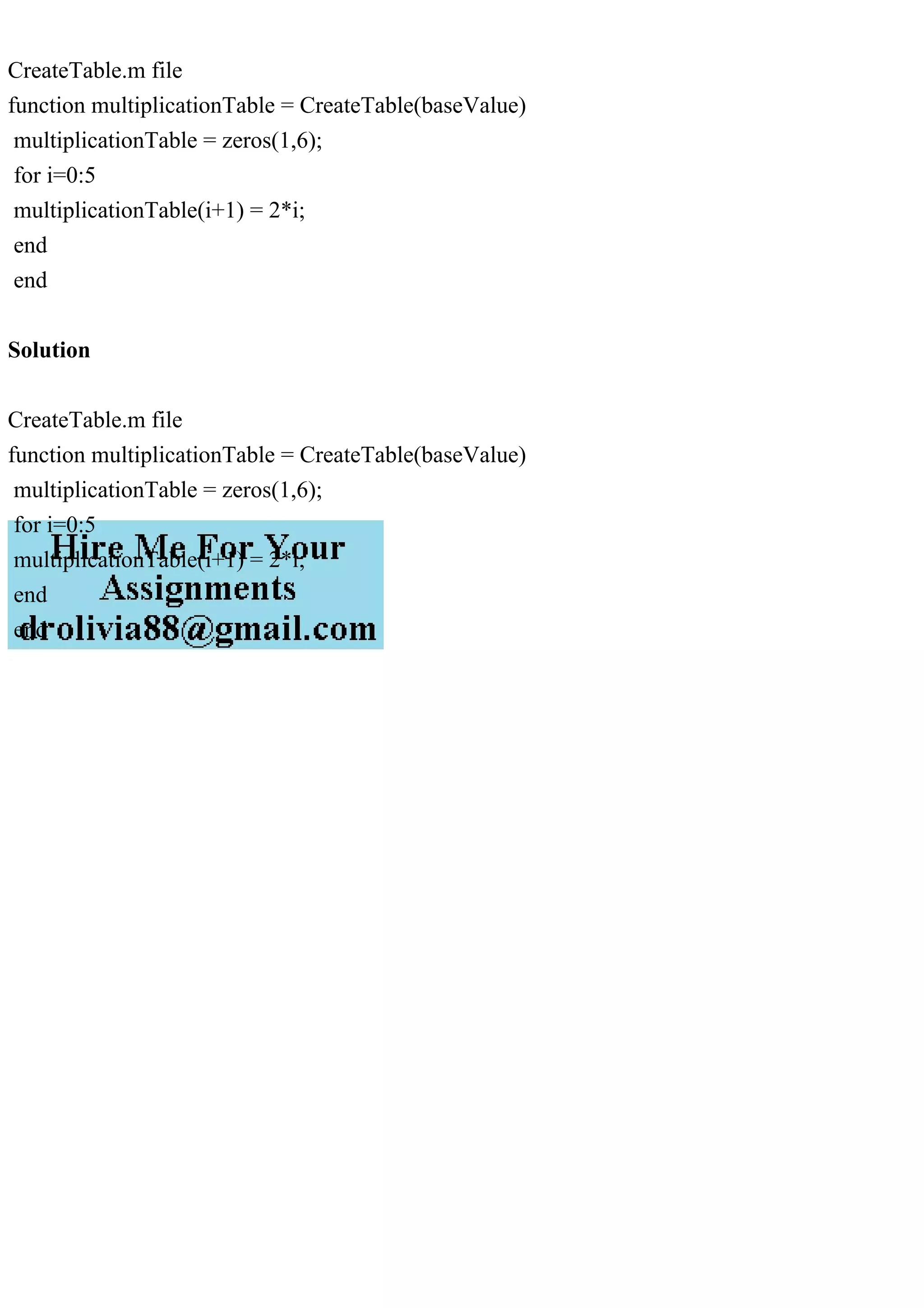 CreateTable.m filefunction multiplicationTable = CreateTable(baseV.pdf