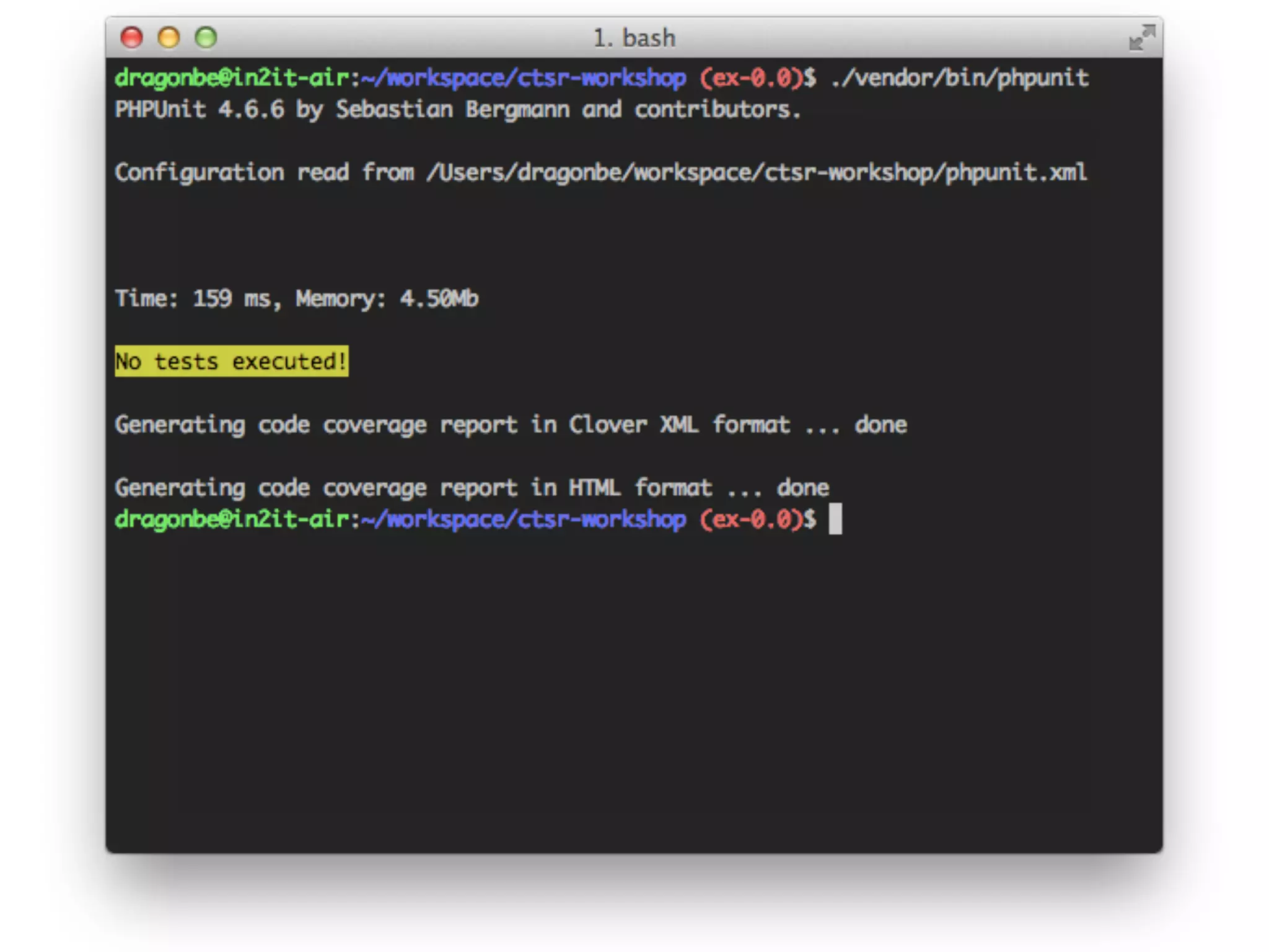 Exercise 0.0
• What will happen when you run PHPUnit now?
• Checkout branch ex-0.0
git checkout -b ex-0.0 origin/ex-0.0
php composer.phar dump-autoload
• Run PHPUnit
 