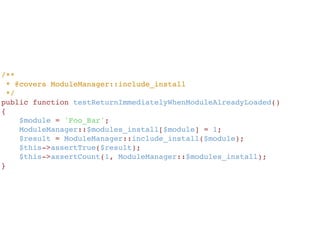 <?php
include_once __DIR__ . '/../../src/ex-2.0/ModuleManager.php';
class ModuleManagerTest extends PHPUnit_Framework_TestCase
{
    /**
     * @covers ModuleManager::include_install
     */
//    public function testModuleManagerCanLoadMailModule()
//    {
//        $result = ModuleManager::include_install('Mail');
//        $this->assertTrue($result);
//    }
}
 