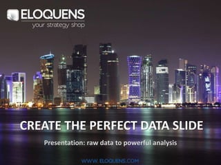 www.eloquens.com
Presentation: raw data to powerful analysis
CREATE THE PERFECT DATA SLIDE
 